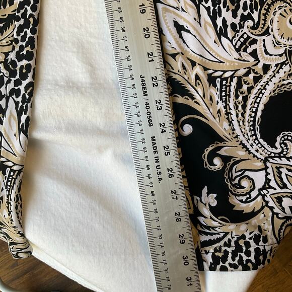 CActive Women Palazzo Pants size 2 Floral Black Mid Rise Stretch Flared Vacay - Picture 4 of 11